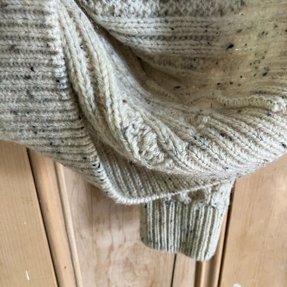 Glencroft Womens Vintage 90s Pure Wool UK Fisherman Sweater Medium Beige SP EXC - Picture 8 of 11